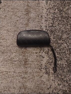 Black Embossed Leather Oakley's Glasses Case